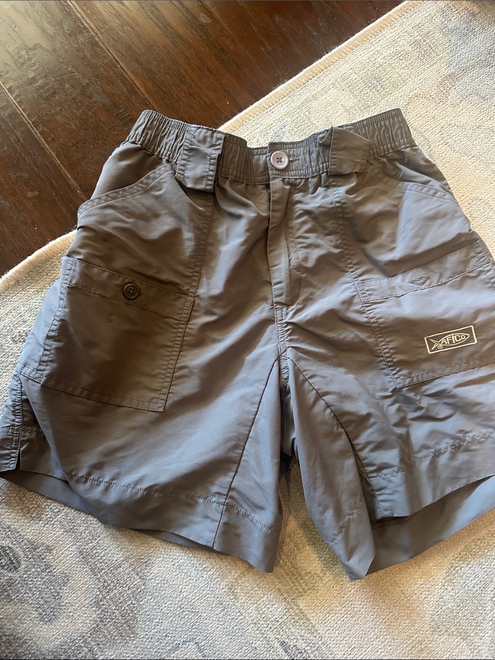 AFTCO Men's Steel Gray Cargo Shorts with Patch Pockets